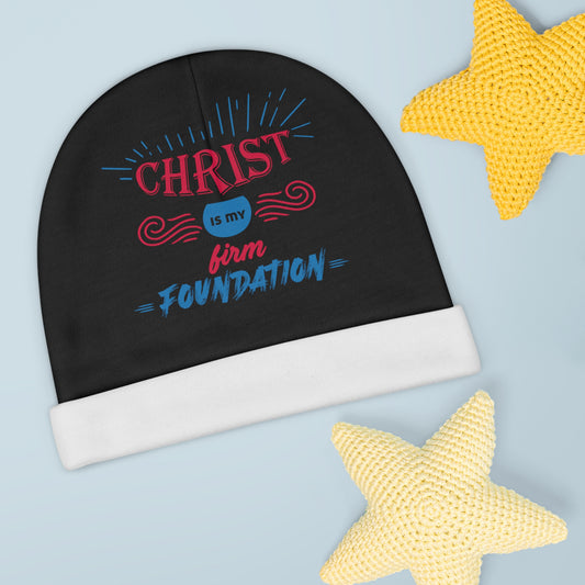 Christ Is My Firm Foundation Baby Beanie (AOP) Printify