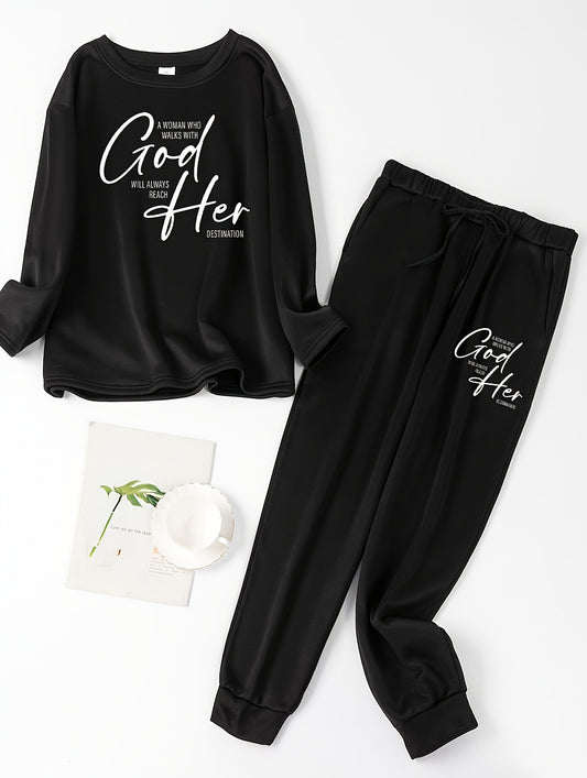 A Woman Who Walks With God Will Always Reach Her Destination Plus Size Women's Christian Casual Outfit claimedbygoddesigns