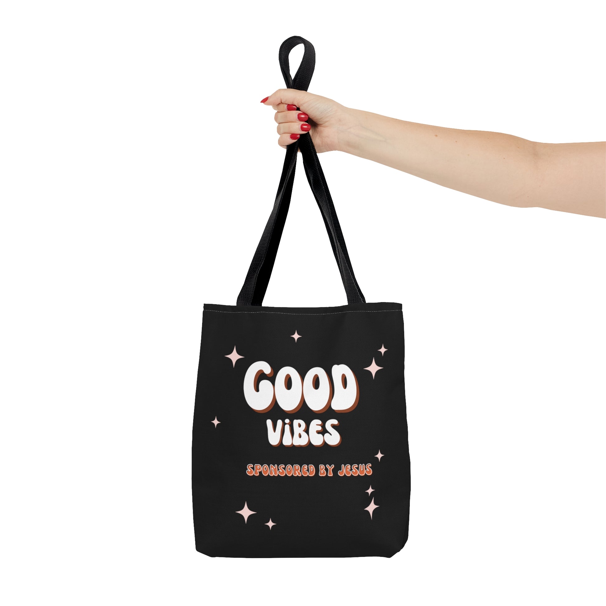 Good Vibes Sponsored By Jesus Christian Tote Bag Printify