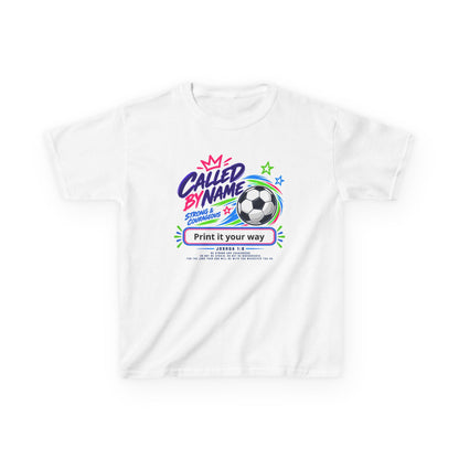 Youth soccer t-shirt, Called By Name Christian graphic tee