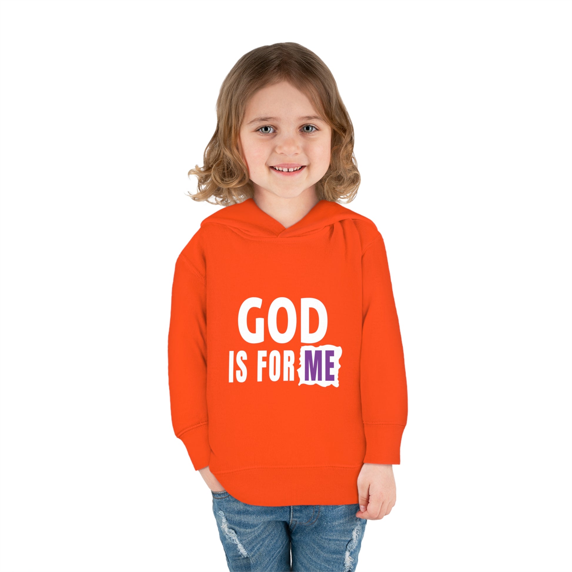 God Is For Me Christian Toddler Pullover Fleece Hoodie Printify