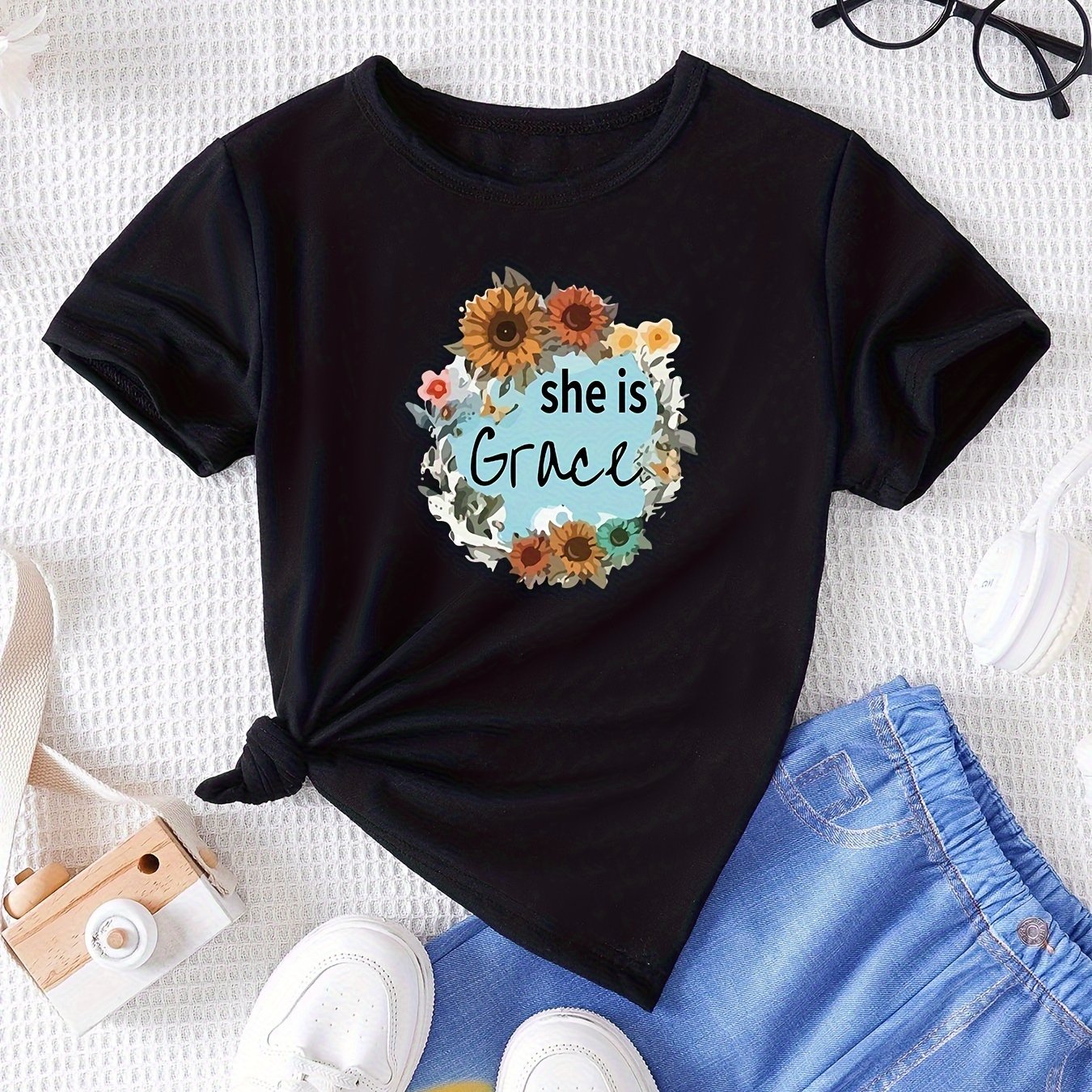 SHE IS GRACE Youth Christian T-shirt claimedbygoddesigns