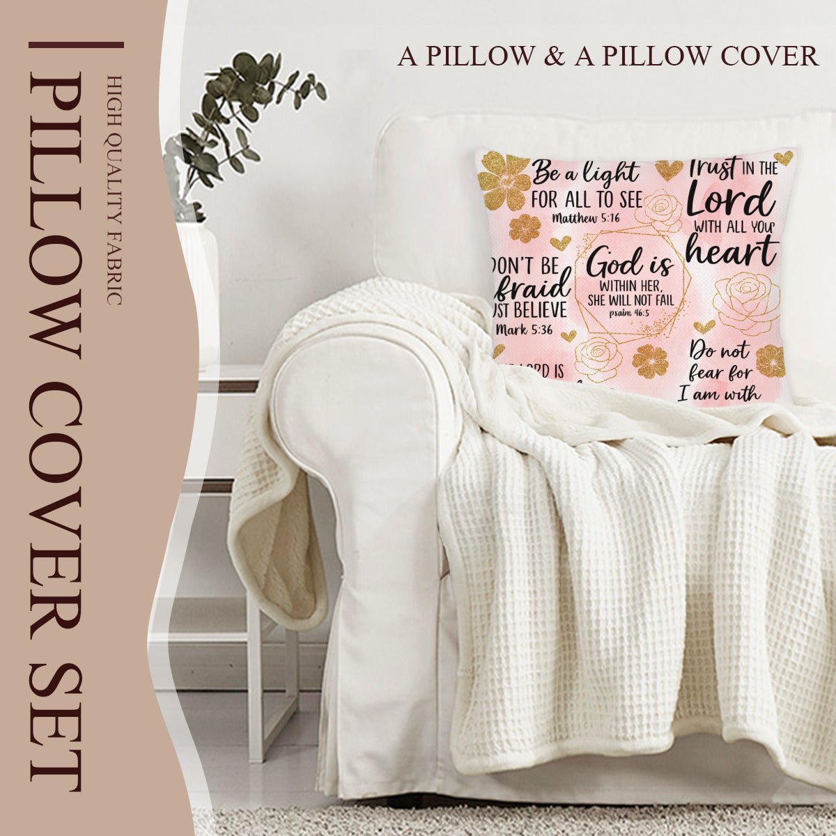 He Is Within Her Christian Throw Pillow - ClaimedbyGodDesigns