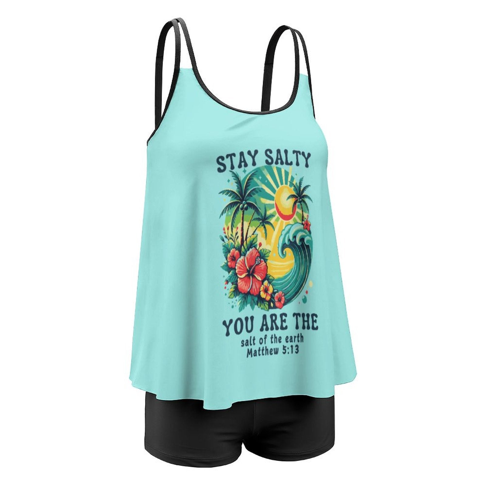 Stay Salty Plus Size Christian Women's Tankini 2 - Piece Swimsuit - ClaimedbyGodDesigns