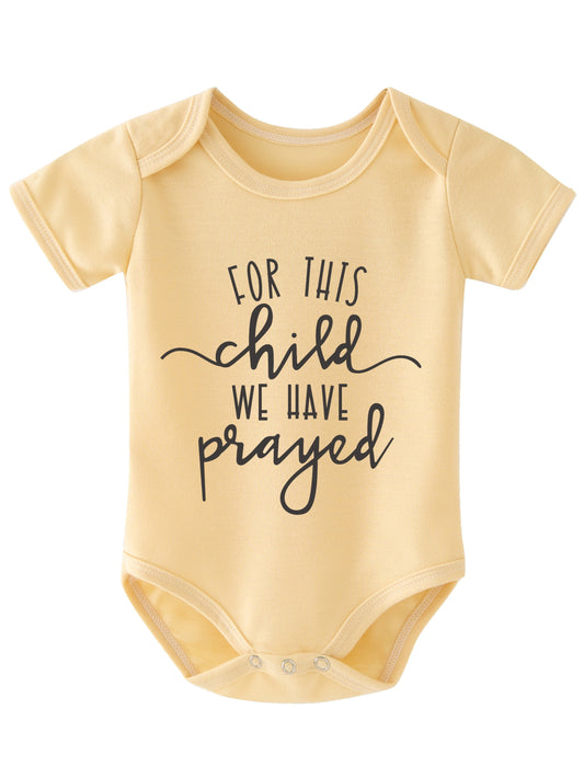 For This Child We Have Prayed Christian Baby Onesie claimedbygoddesigns