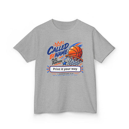 Youth Basketball T-Shirt — "Called By Name" Hoop Graphic