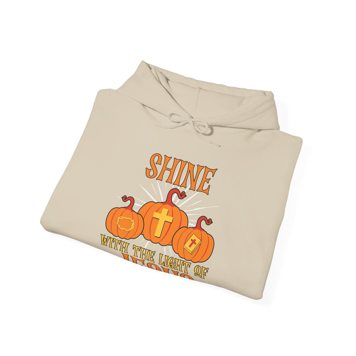 Shine With The Light Of Jesus Halloween Unisex Christian Pullover Hooded Sweatshirt