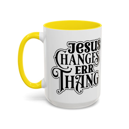 Inspirational Coffee Accent Mug - "He Changes Err Thang" - Perfect for Devotion and Gifts