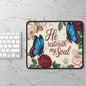 Inspirational Butterfly Gaming Mouse Pad – "He Restoreth My Soul" – Perfect for Gamers and Home Office