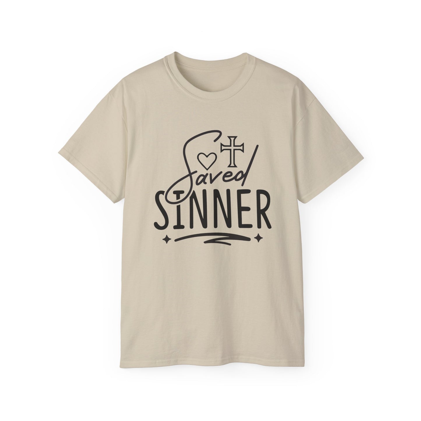 Saved Sinner Unisex Christian Ultra Cotton Tee Printify