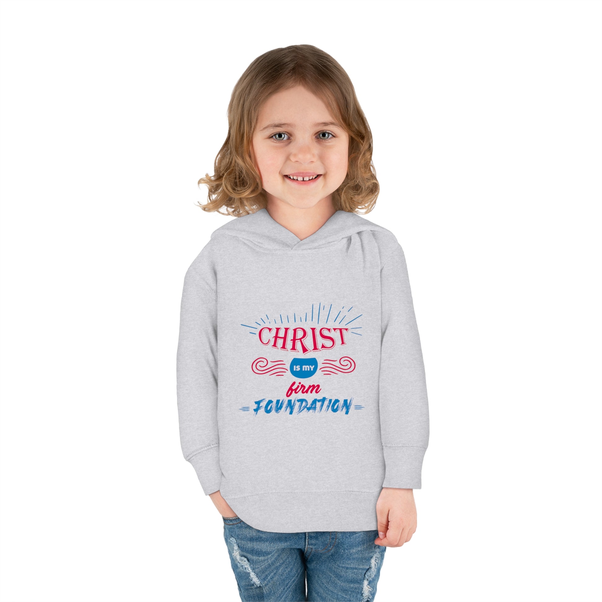 Christ Is My Firm Foundation Toddler Pullover Fleece Hoodie Printify