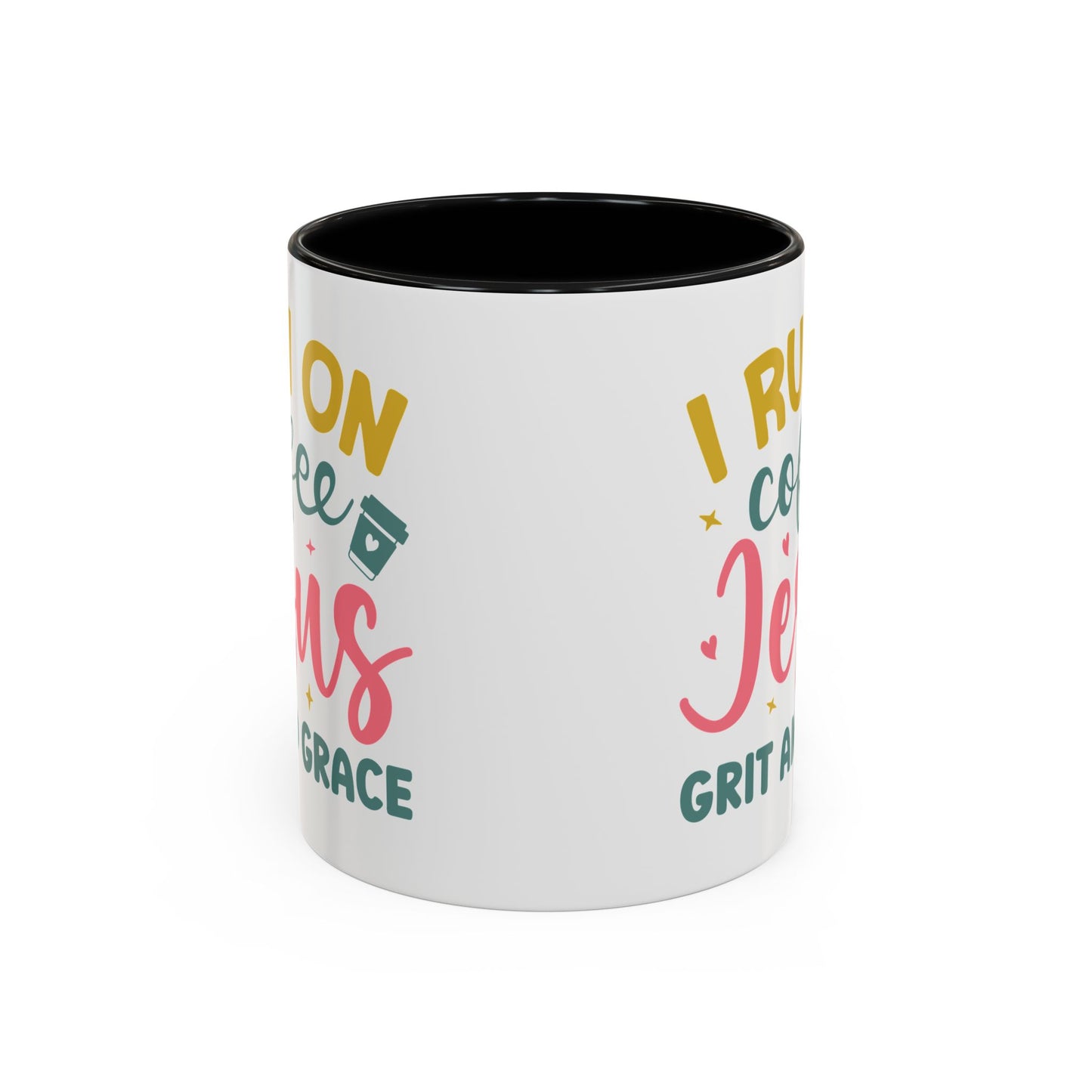 Inspirational Coffee Accent Mug - "I Run on Coffee & " - Perfect Gift for Faith & Coffee Lovers