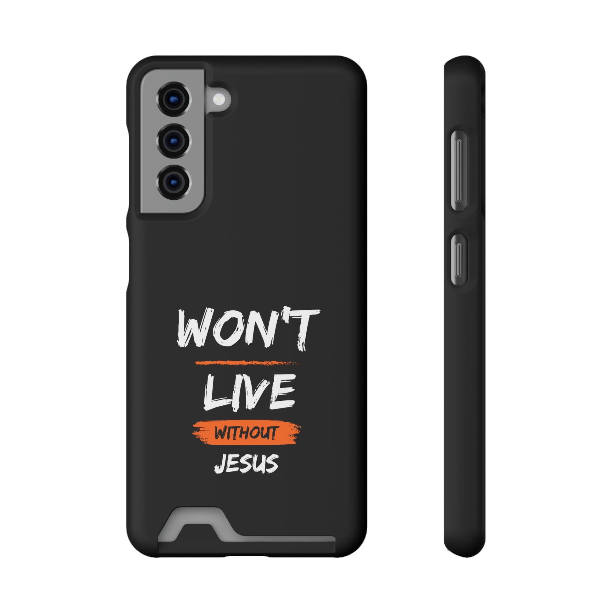 Won't Live Without Jesus Christian Phone Case With Card Holder Printify