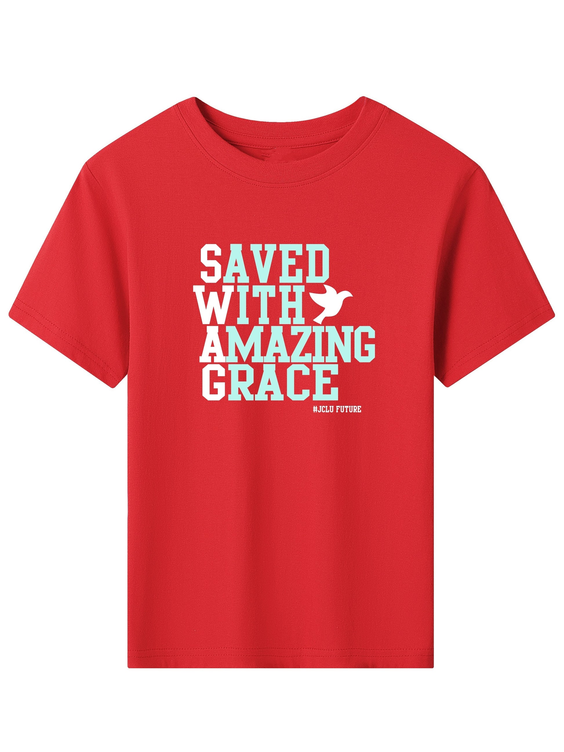 SAVED WITH AMAZING GRACE  Youth Christian T-shirt claimedbygoddesigns