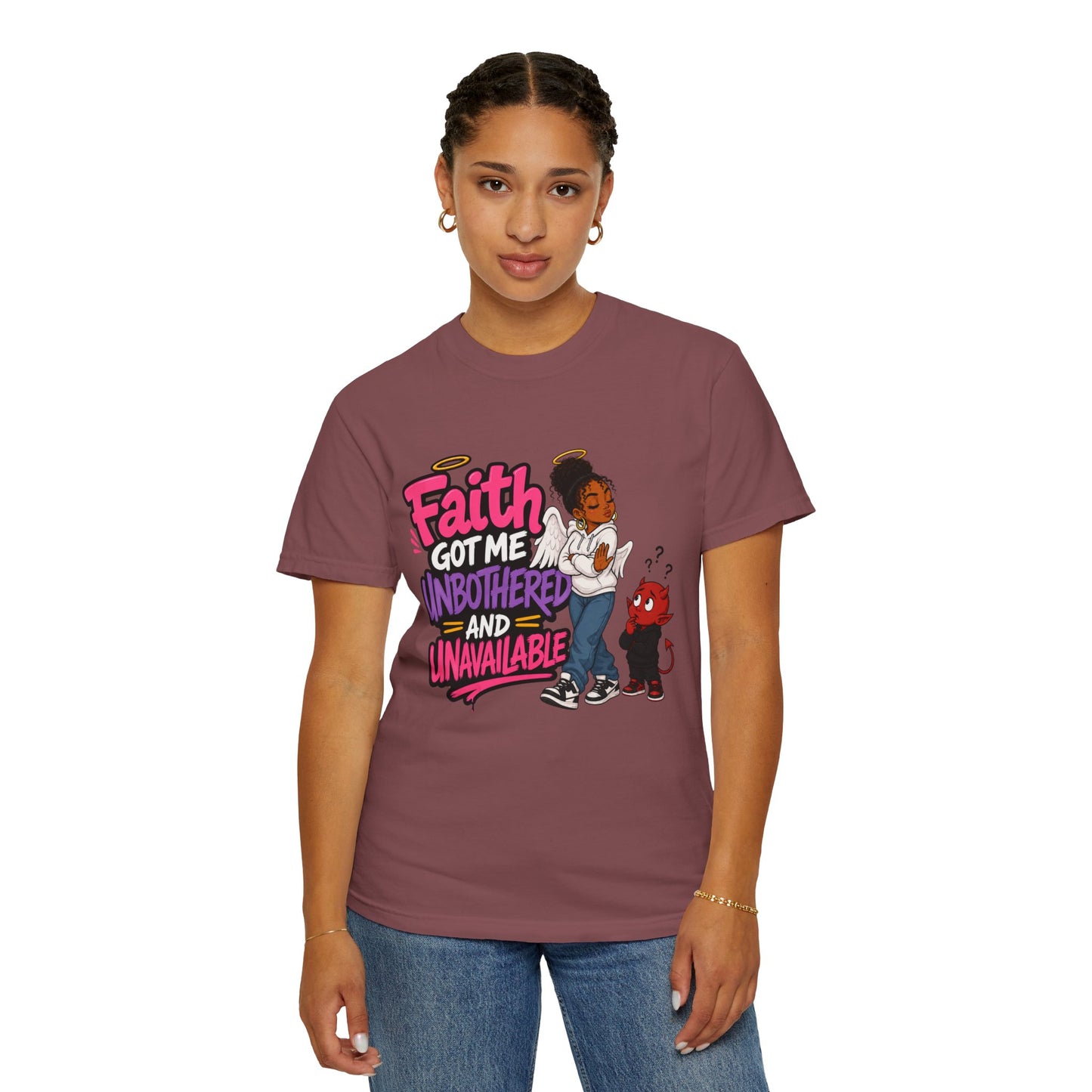 Faith Got Me Unbothered T-Shirt — Christian Inspirational Graphic Tee - ClaimedbyGodDesigns