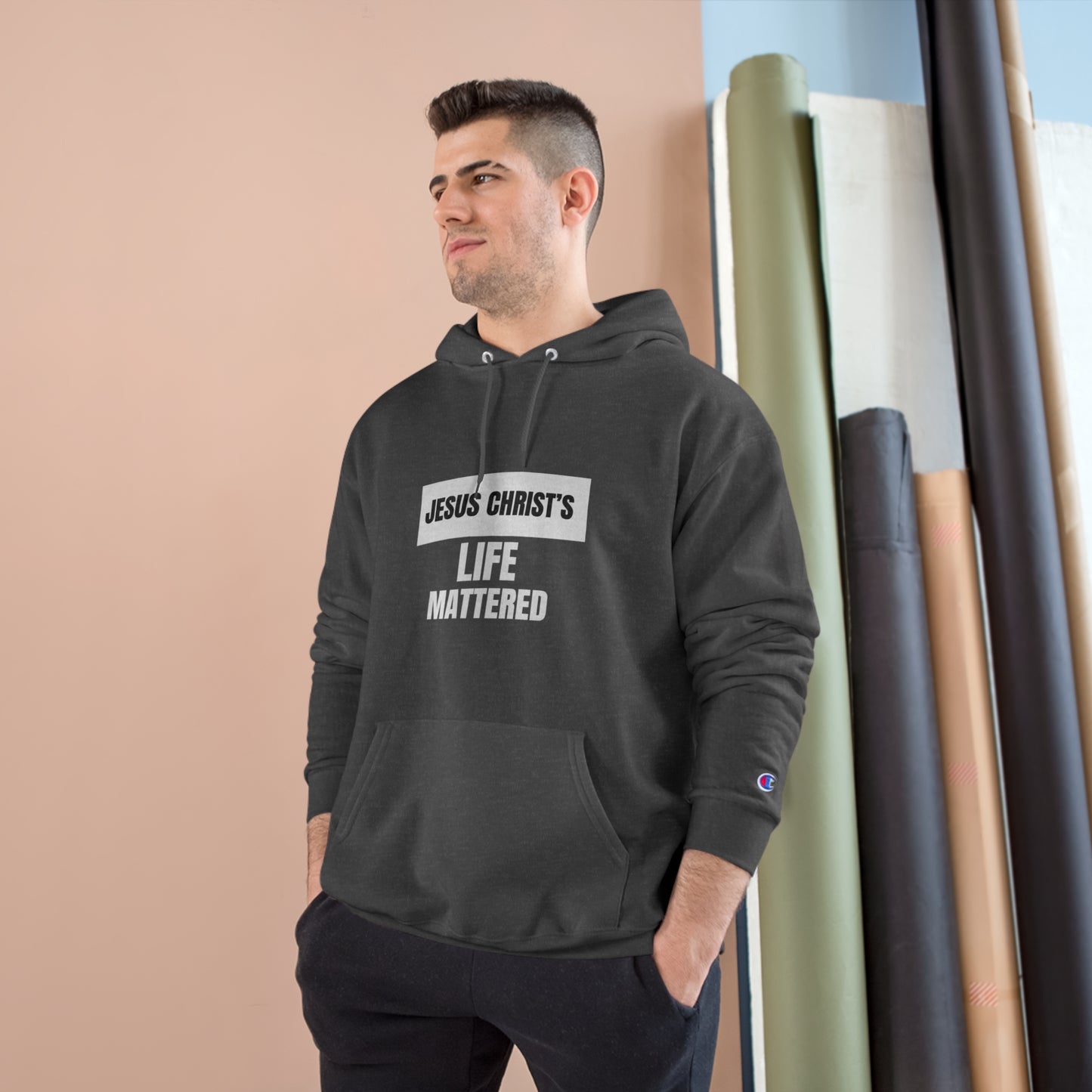 Jesus Christ's Life Mattered Unisex Champion Hoodie Printify