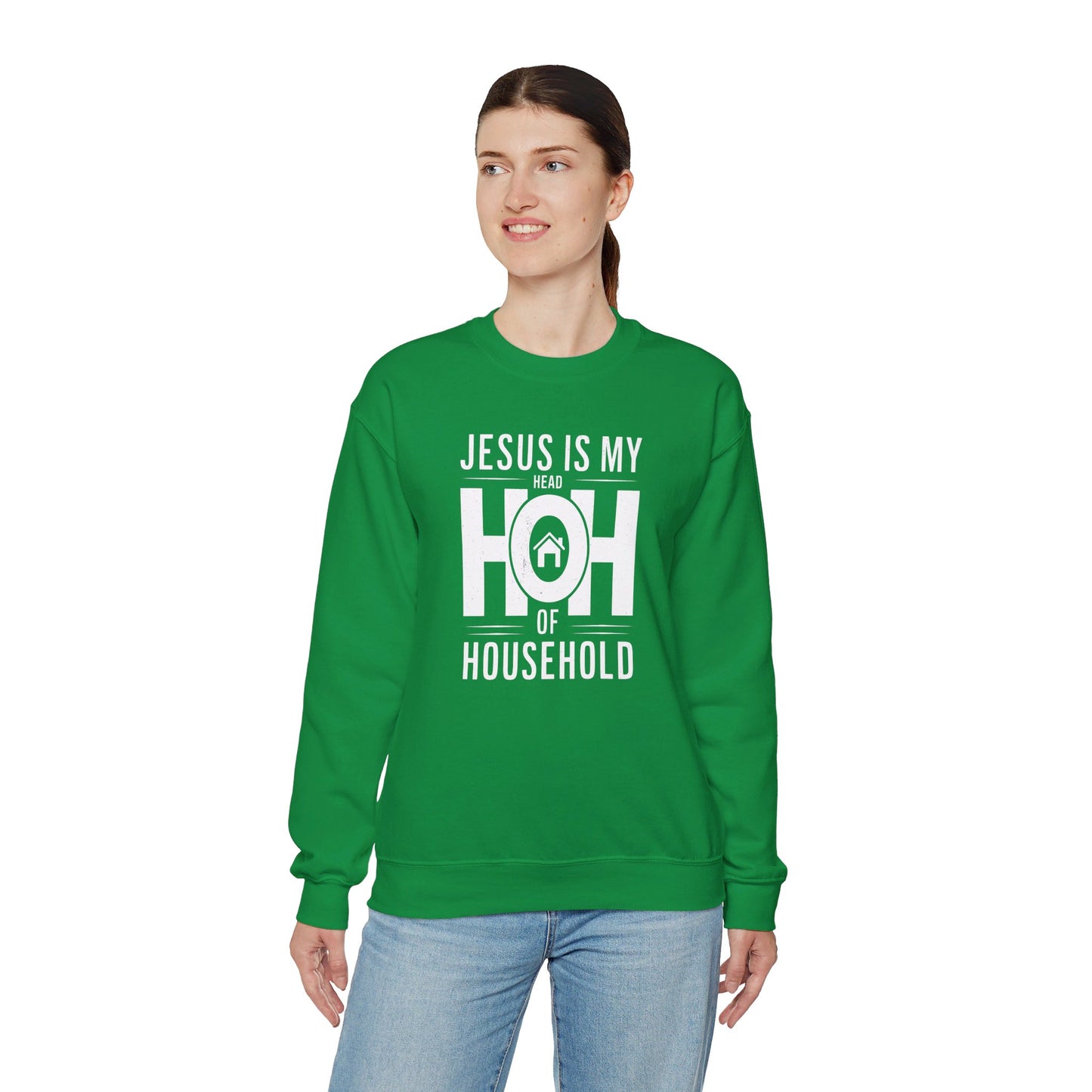 Jesus Is My Head Of Household HOH  Unisex Heavy Blend™ Crewneck Christian Sweatshirt