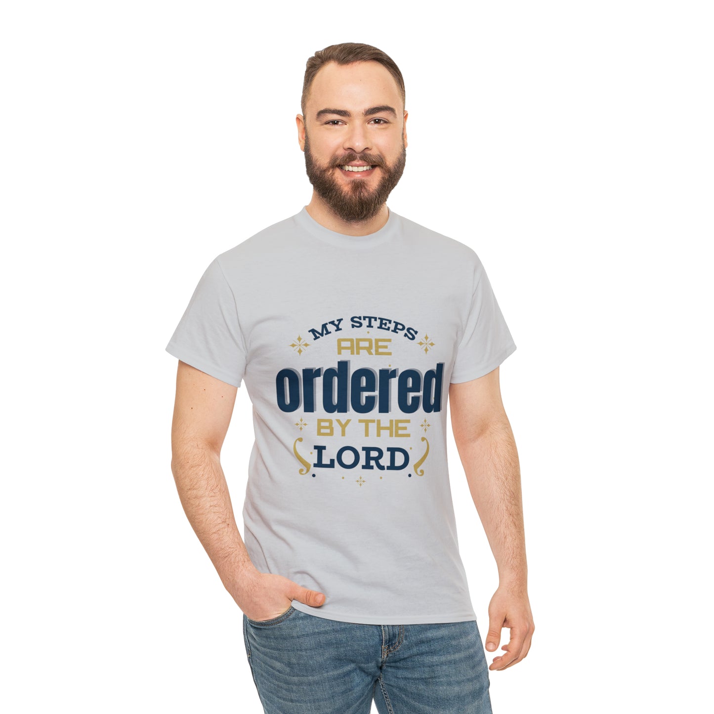 My Steps Are Ordered By The Lord Unisex Heavy Cotton Tee