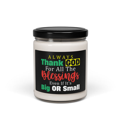 Gratitude Scented Soy Christian Candle - 'Thank Him For All The Blessings'