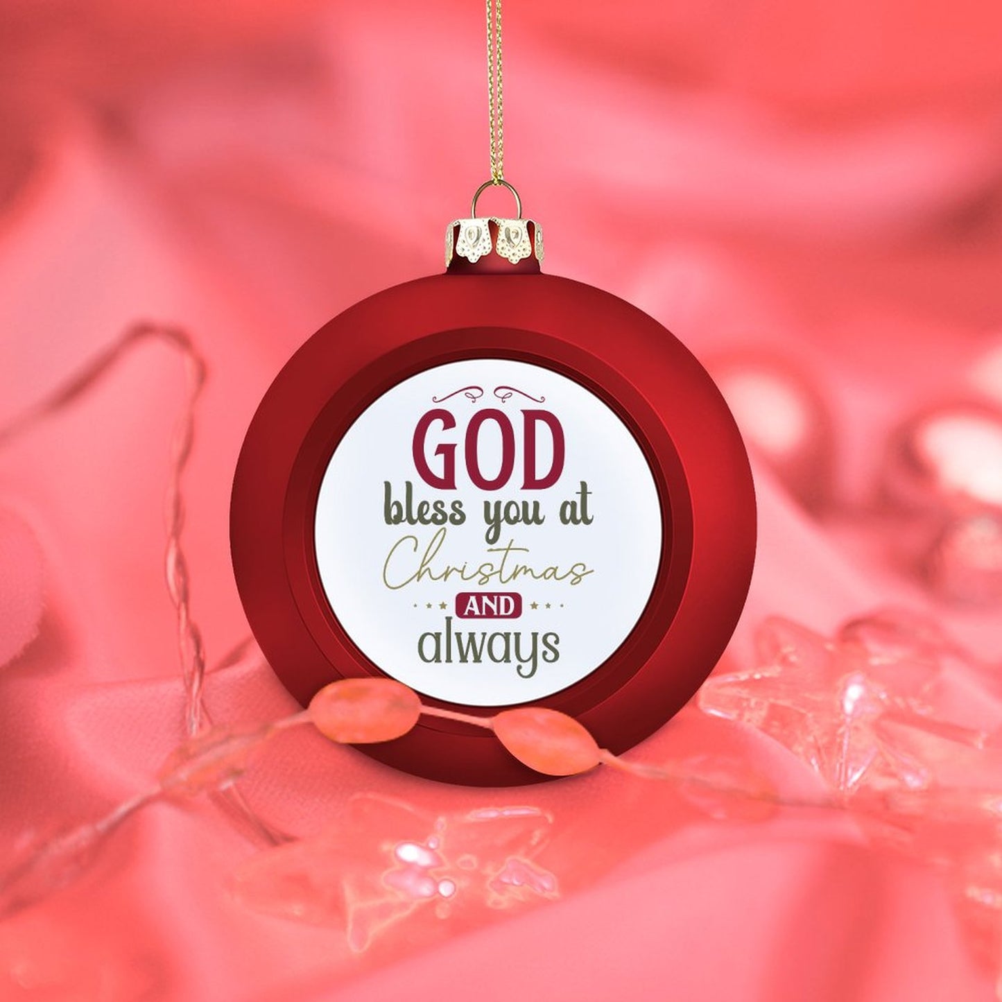 God Bless You At Christmas And Always Christian Christmas Tree Hanging Ball