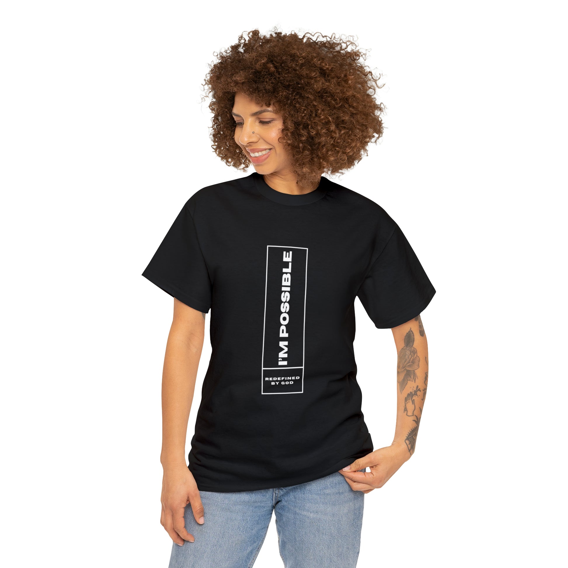 I'm Possible Redefined By God Unisex Heavy Cotton Tee Printify