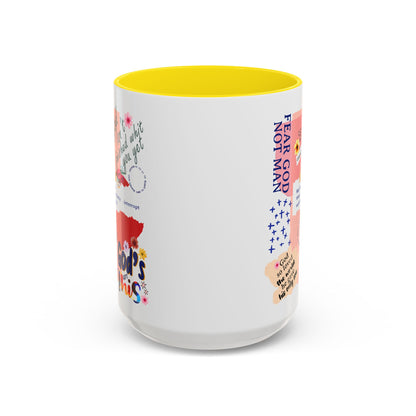 Inspirational Accent Coffee Mug - 11 & 15oz - Fear Him Not Man - Perfect Gift for Friends and Family