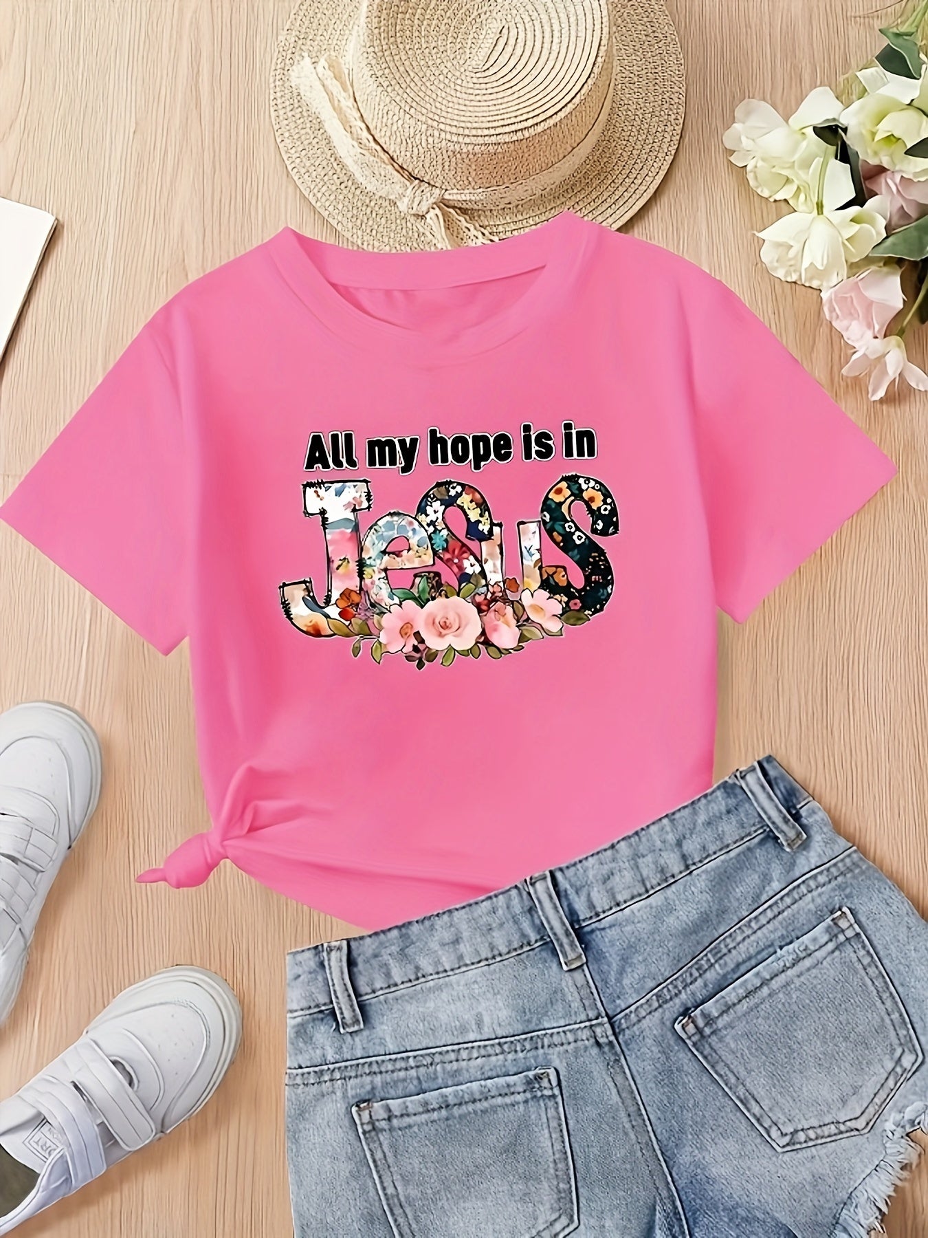 ALL MY HOPE IS IN JESUS Youth Christian T-shirt claimedbygoddesigns