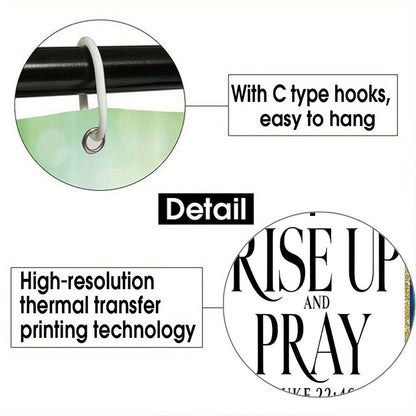 Rise Up And Pray Christian Waterproof Shower Curtain