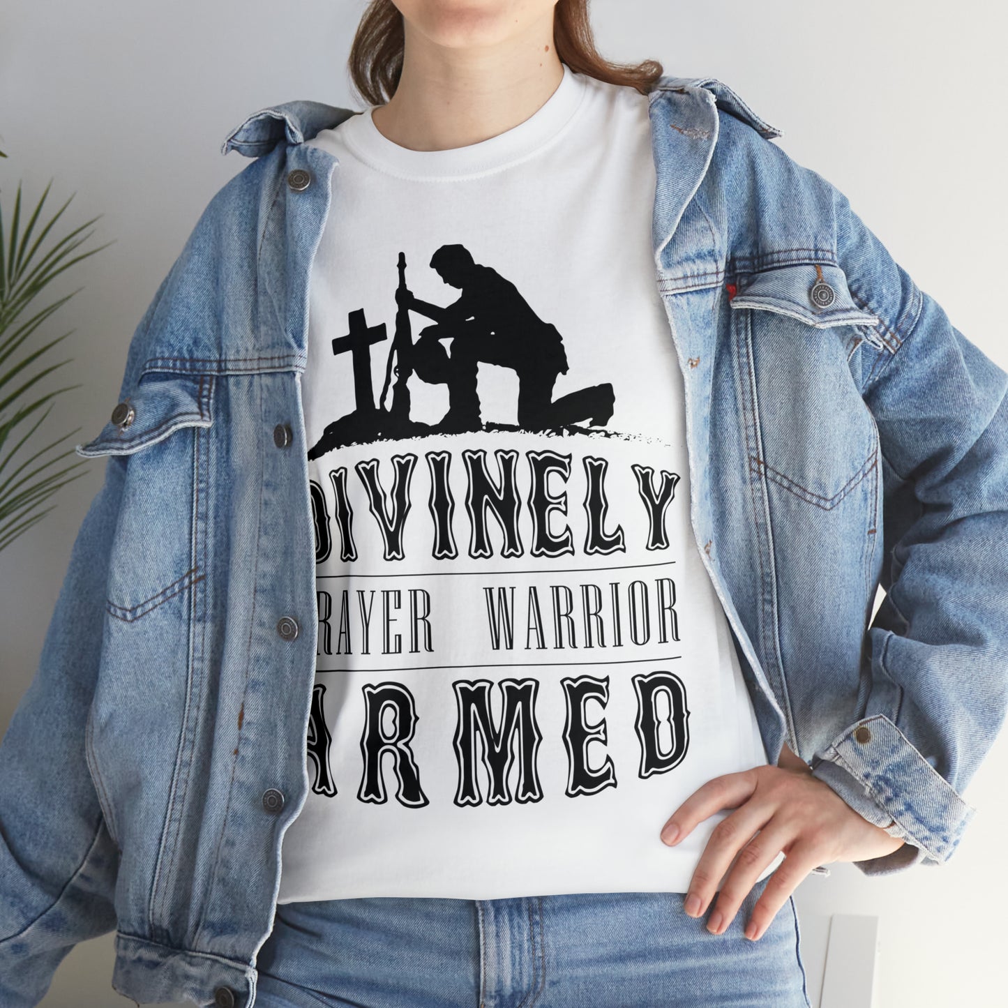 Divinely Armed Prayer Warrior Unisex Heavy Cotton Tee