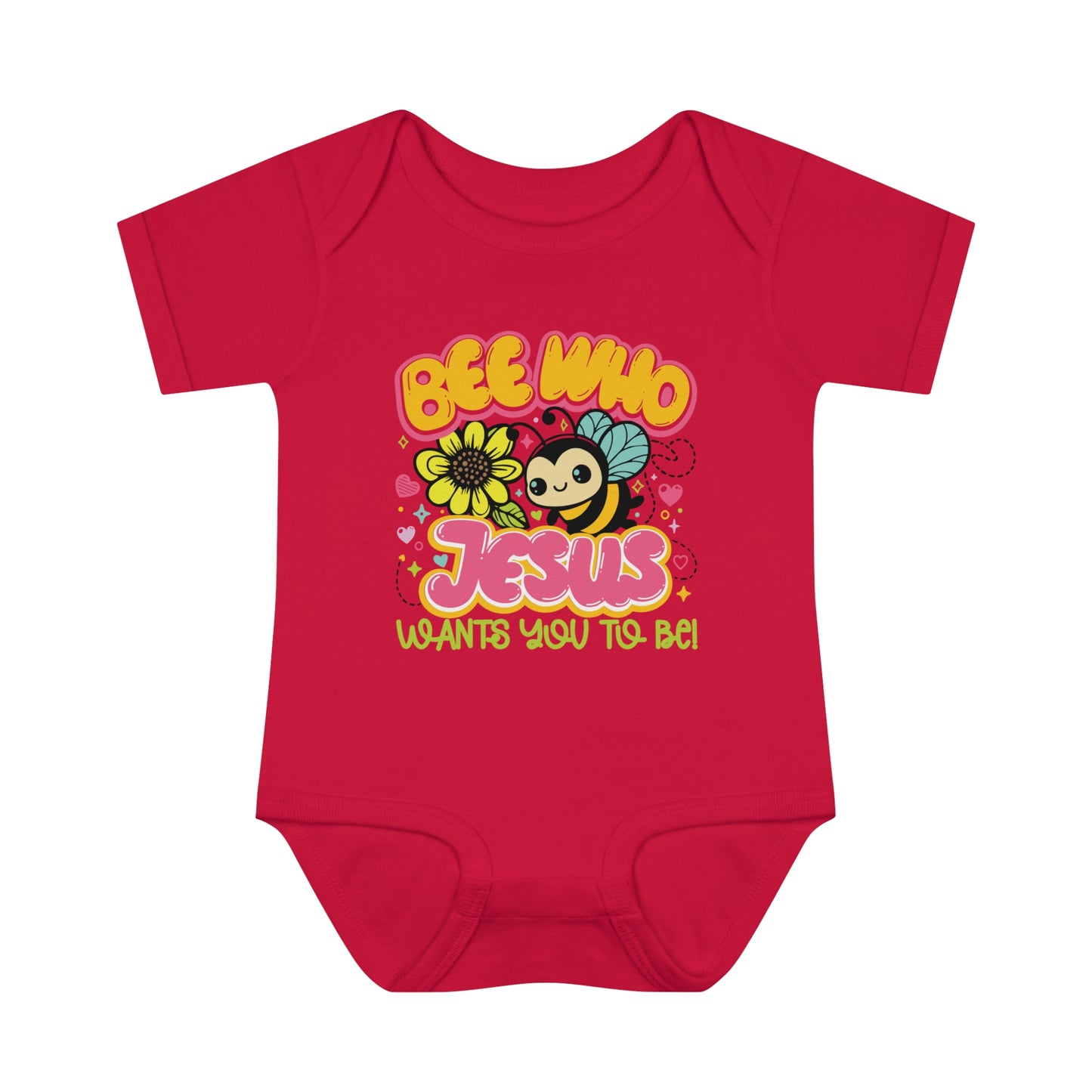 Bee Who Jesus Wants You To Be  Christian Baby Onesie