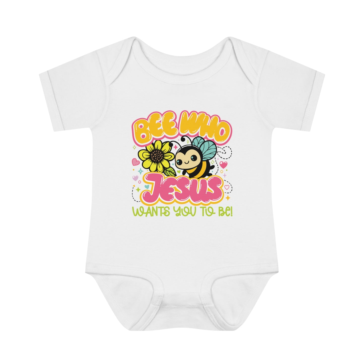 Bee Who Jesus Wants You To Be  Christian Baby Onesie