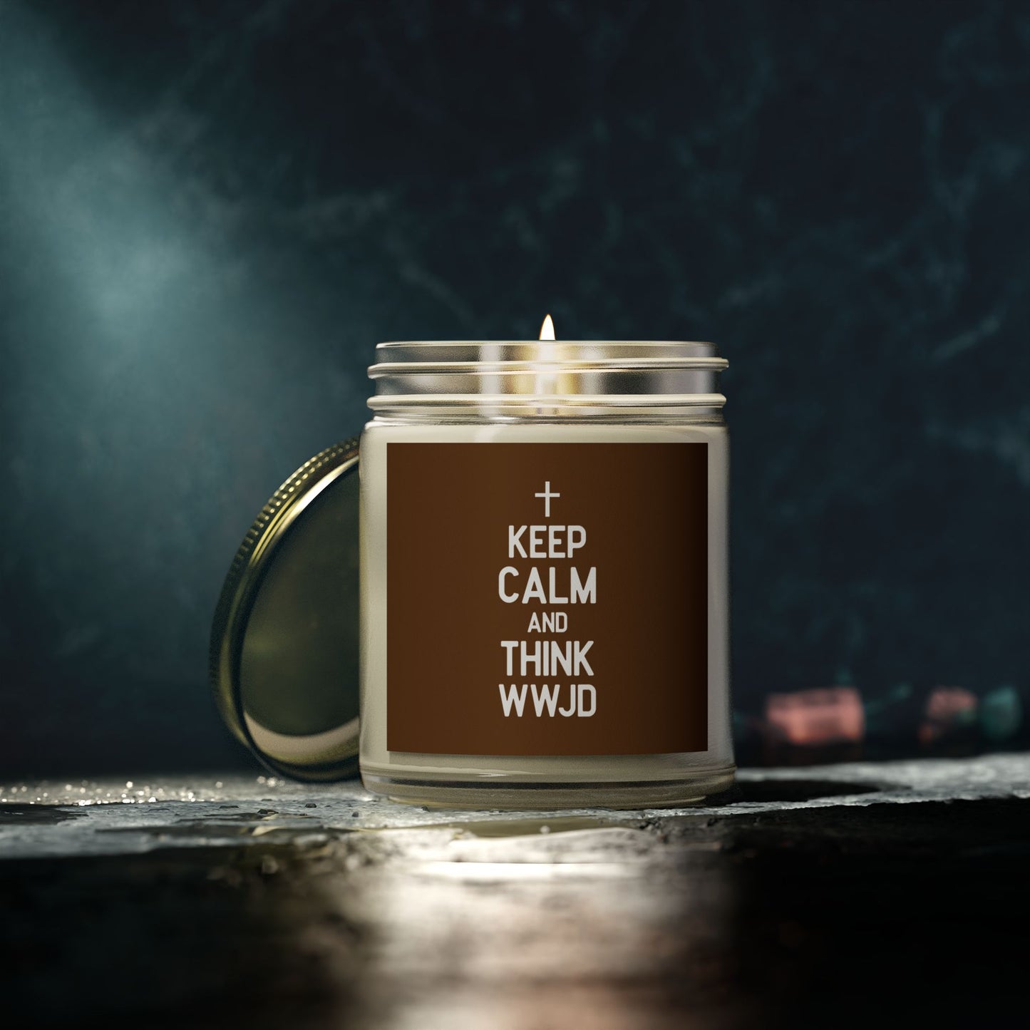 Keep Calm And Think What Would Jesus Do Christian Scented Candle (4oz, 9oz)