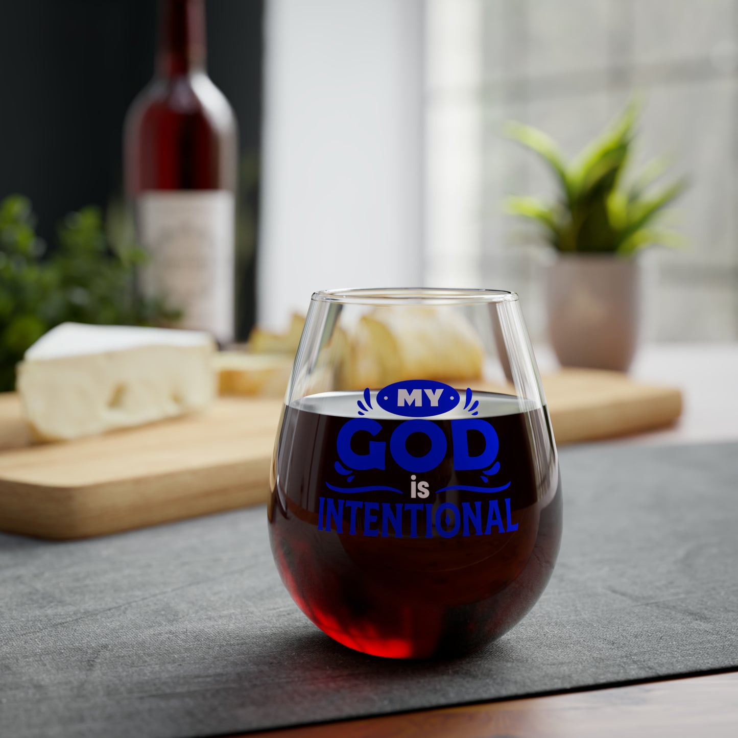 My God Is Intentional Stemless Wine Glass, 11.75oz