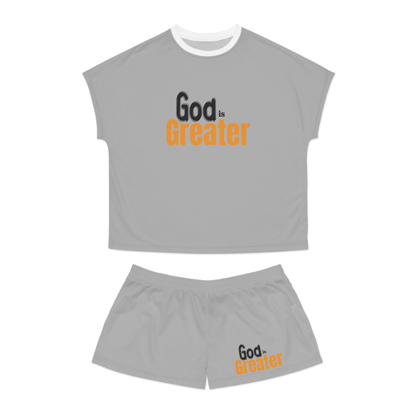 God Is Greater Women's Christian Short Pajama Set Printify