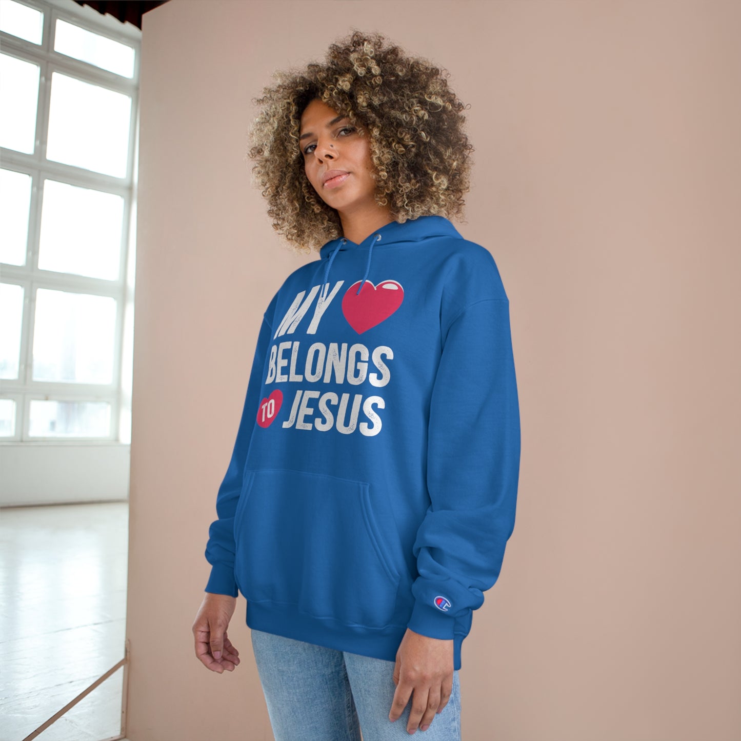 My Heart Belongs To Jesus Unisex Champion Hoodie Printify