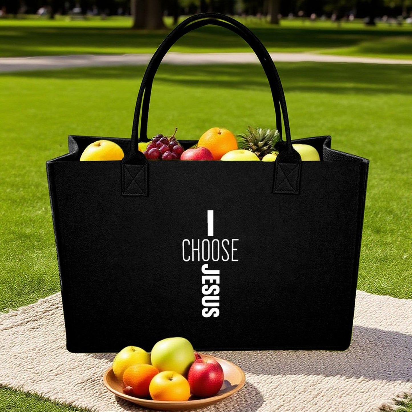 I Choose Him Christian Felt Bag