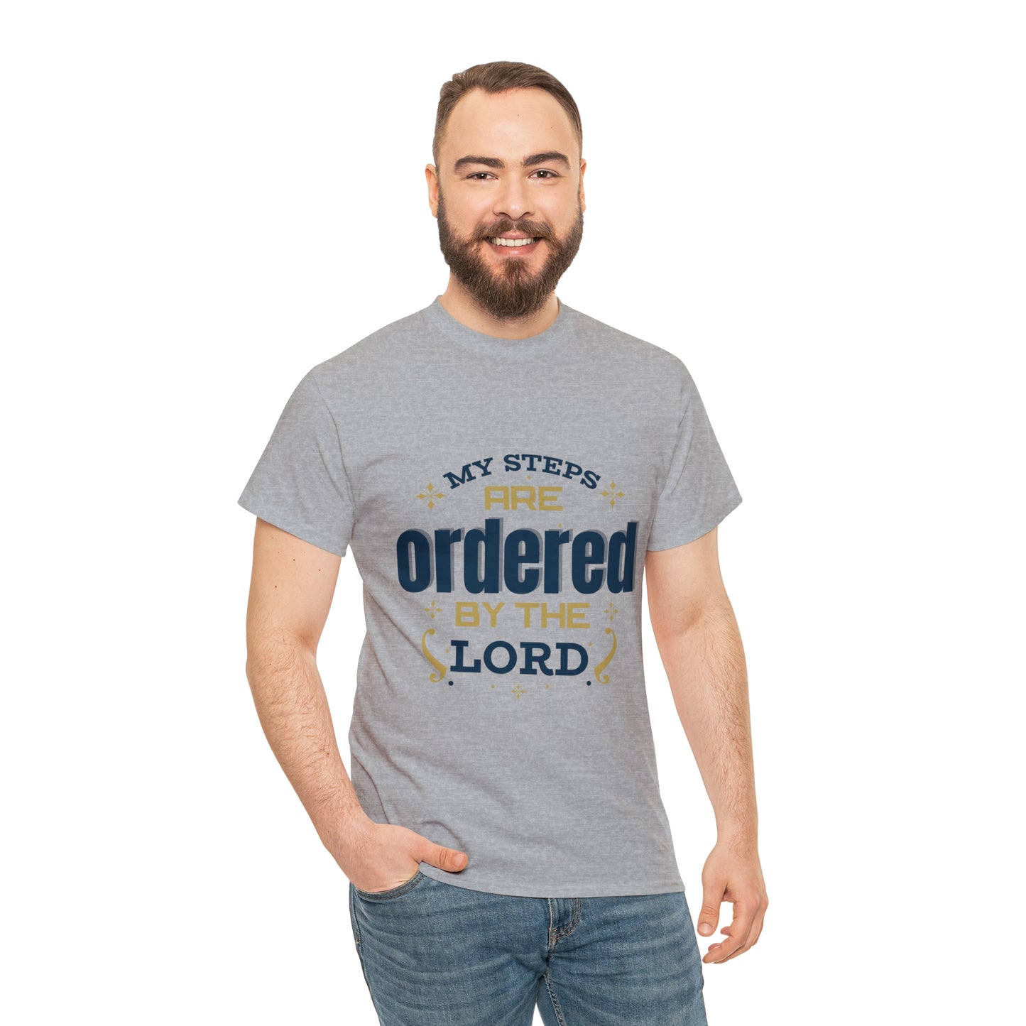 My Steps Are Ordered By The Lord Unisex Heavy Cotton Tee