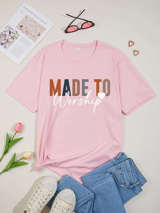Made To  Worship Plus Size Women's Christian T-shirt claimedbygoddesigns