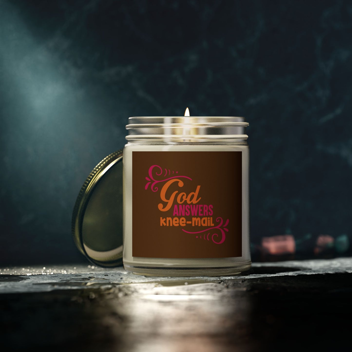 God Answers Knee Mail Christian Scented Candle (4oz, 9oz)