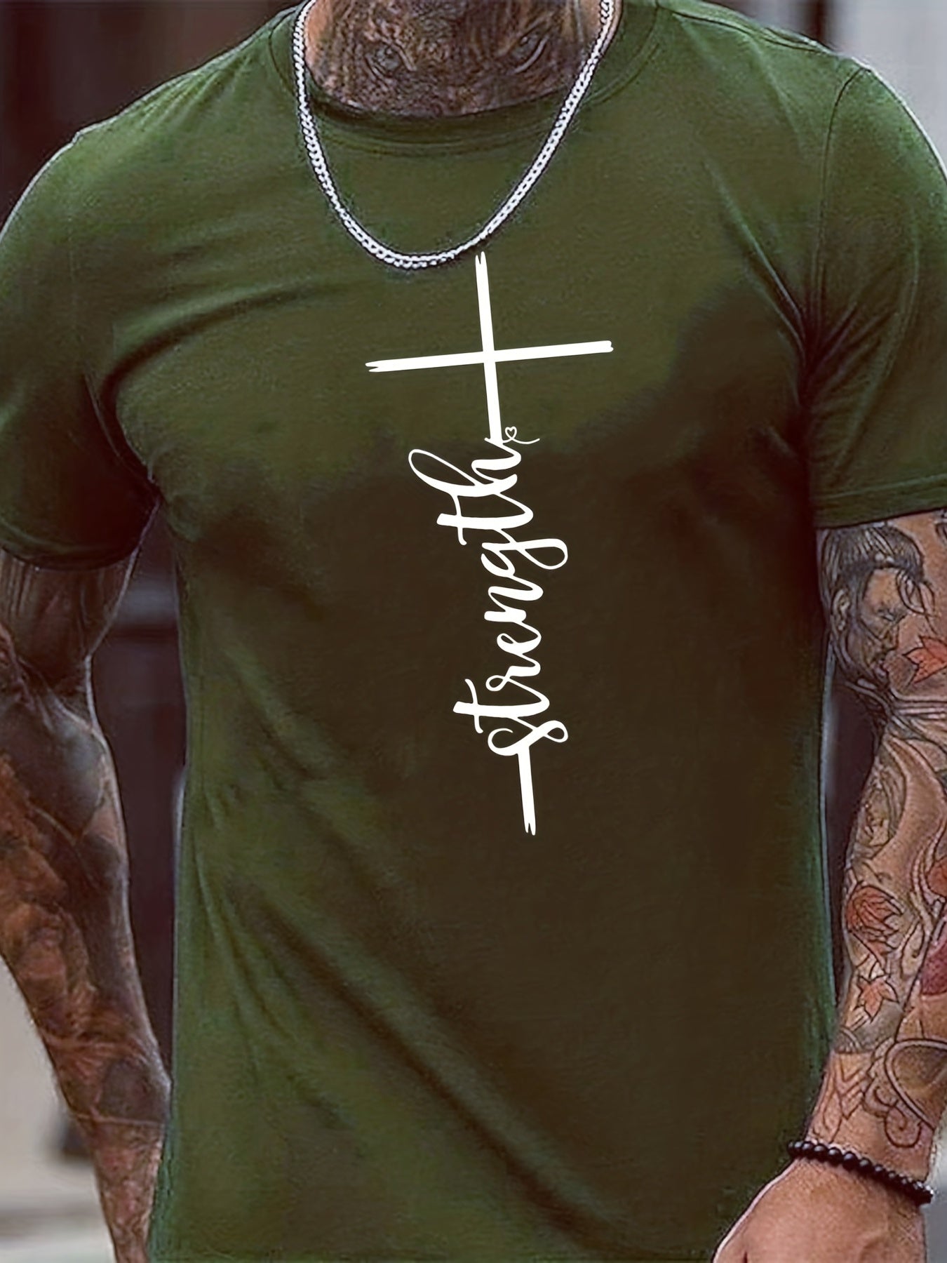 Strength Men's Christian T-Shirt claimedbygoddesigns