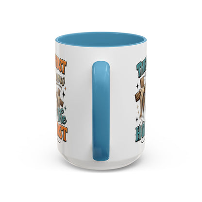 Accent Mug — "The Only Ghost I Know Is the Holy Ghost" Christian Halloween Coffee Cup