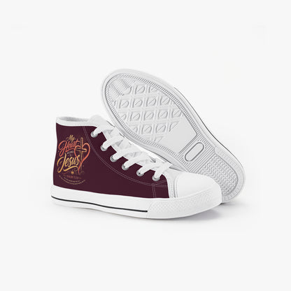 My Heart Belongs To Jesus Christian Kid’s High - Top Canvas Shoes - ClaimedbyGodDesigns