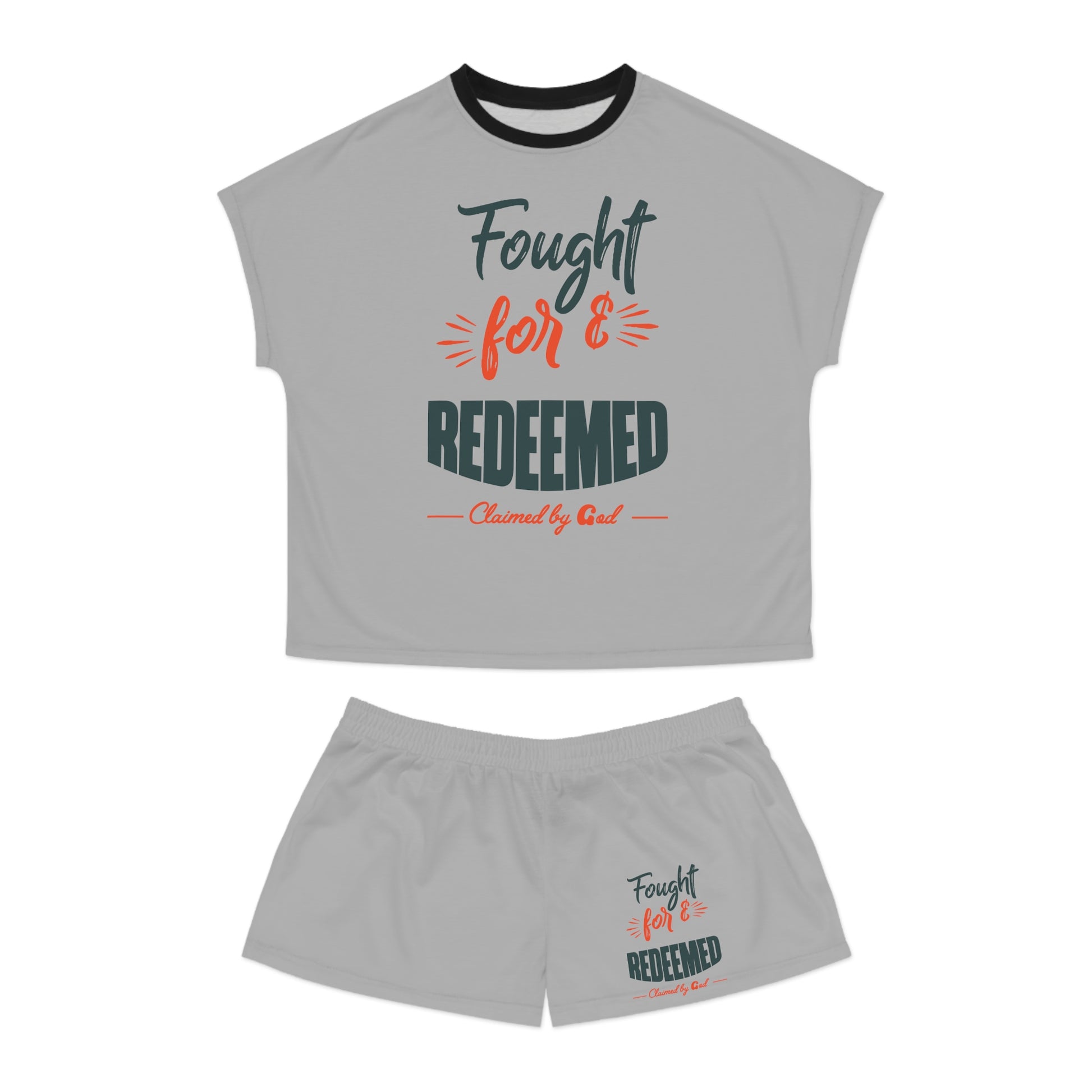 Fought For & Redeemed Women's Christian Short Pajama Set Printify