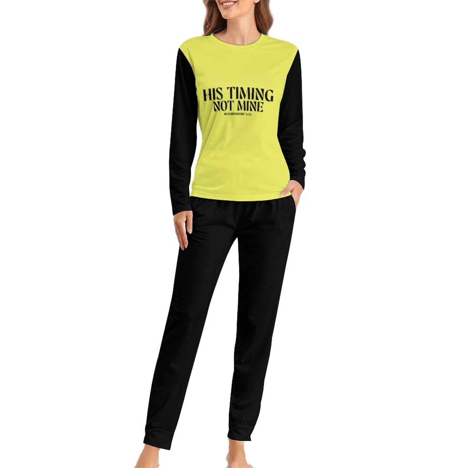 His Timing Not Mine Women's Christian Pajamas - ClaimedbyGodDesigns