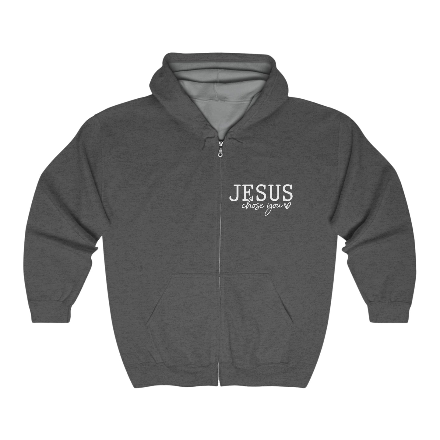 Jesus Chose You (2) Unisex Heavy Blend Christian Full Zip Hooded Sweatshirt