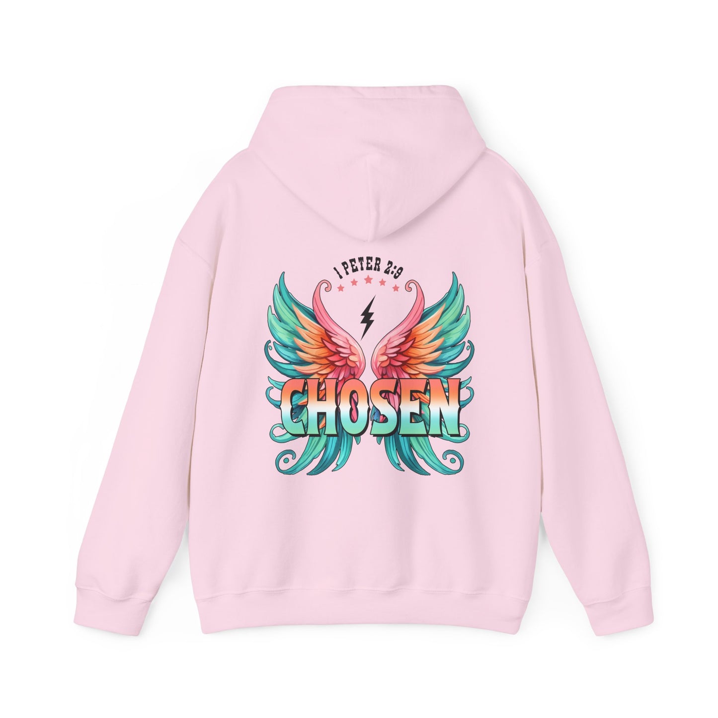 Chosen (angel wings) Women's Christian Hooded Pullover Sweatshirt