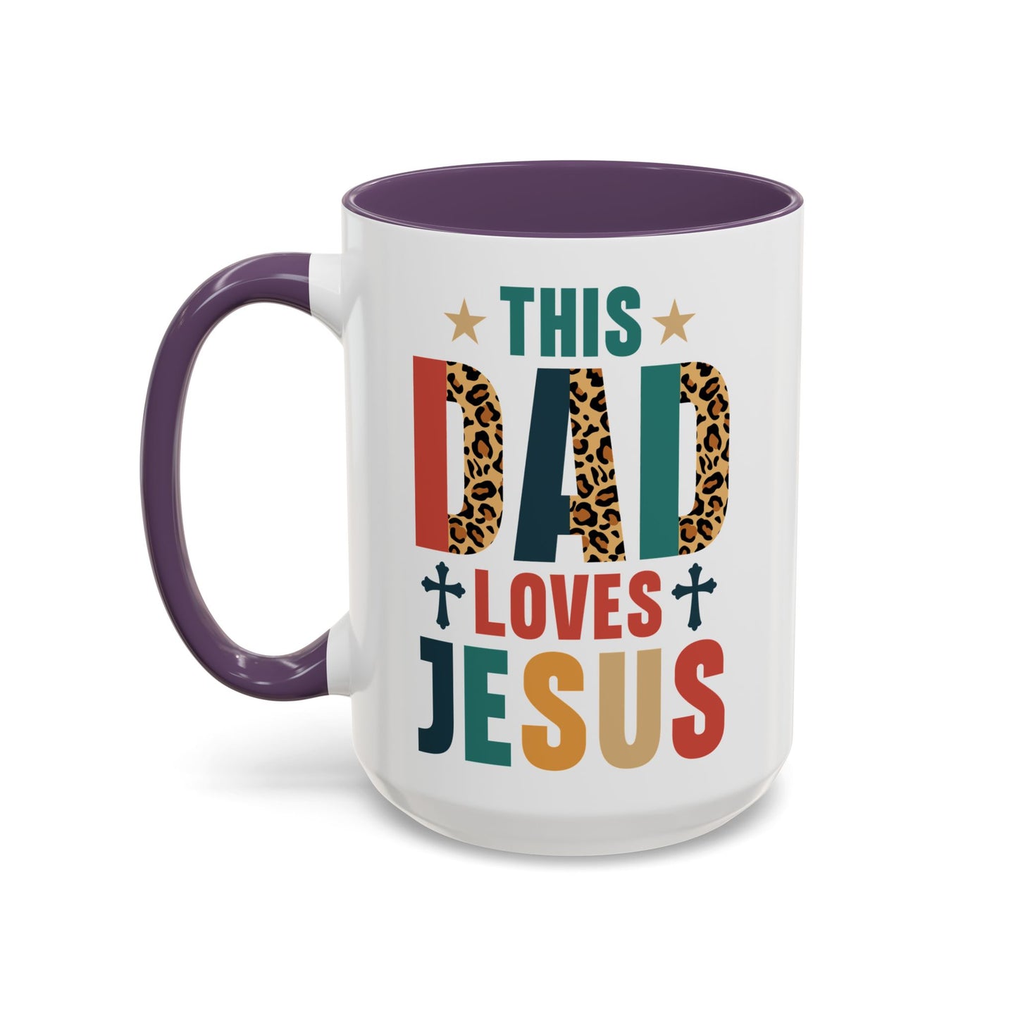 This Dad Loves Him Accent Coffee Mug - Perfect Gift for Father's Day and Christian Dads