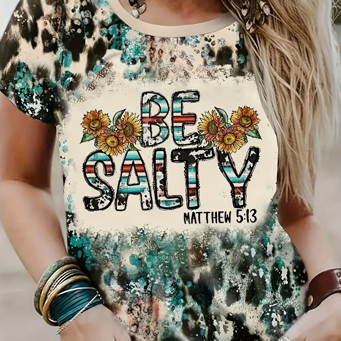 Matthew 5:13 Be Salty Women's Christian T-shirt claimedbygoddesigns