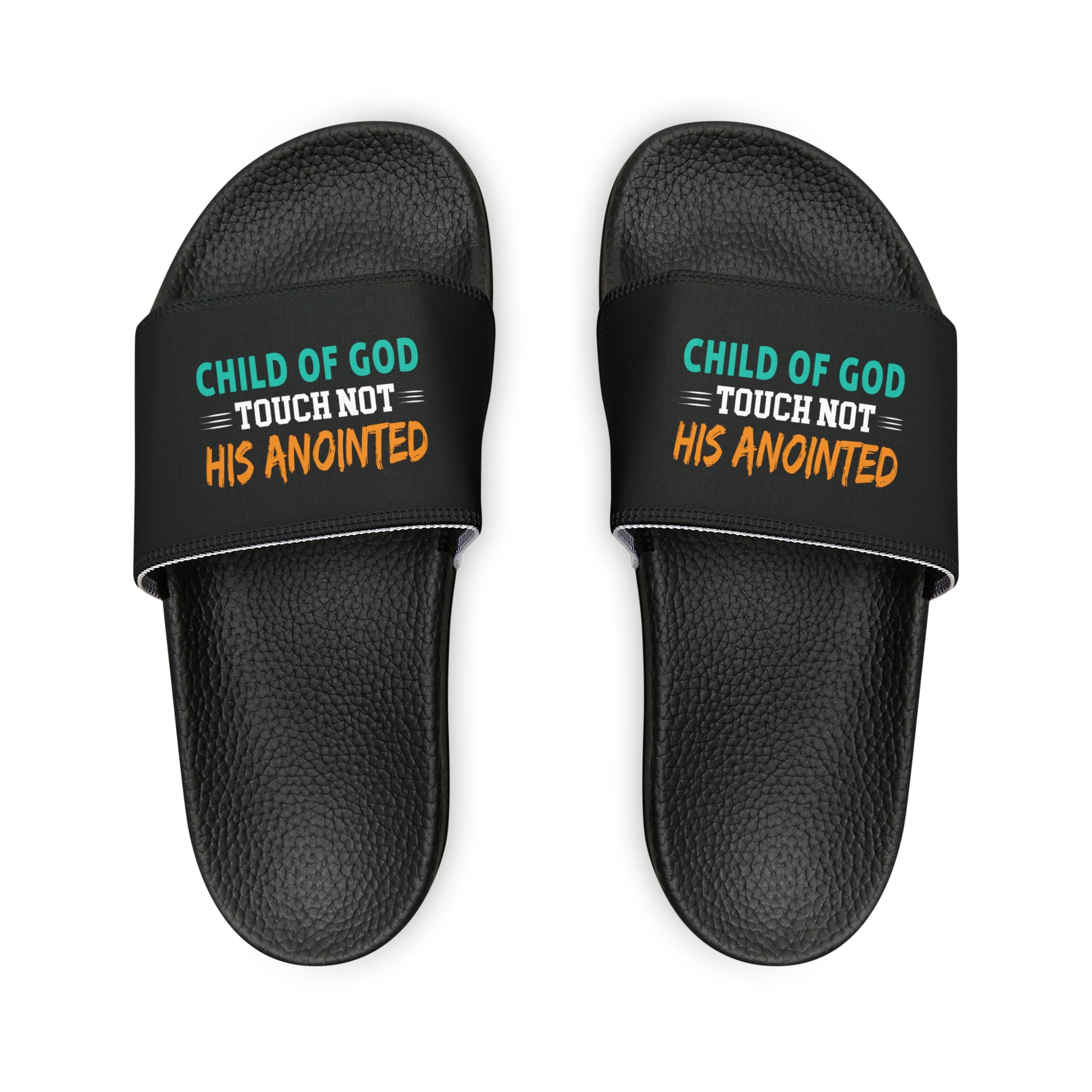 Child Of God Touch Not His Anointed Women's PU Christian Slide Sandals Printify