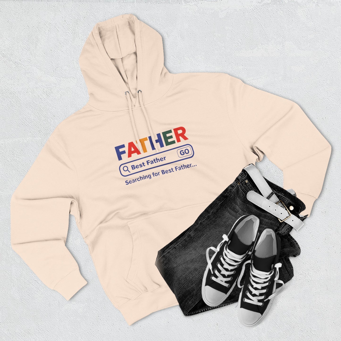 Father's Day Three - Panel Fleece Hoodie, Gift for Dad, Best Father Hoodie, Personalized Father Sweatshirt, Cute Dad Attire - ClaimedbyGodDesigns